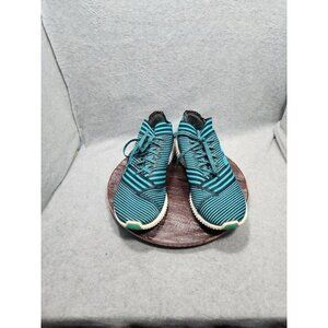 Adidas Mens Turquoise & Black Striped Running Shoes Size 10.5